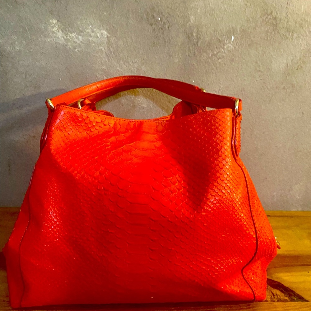 Red coach snakeskin purse